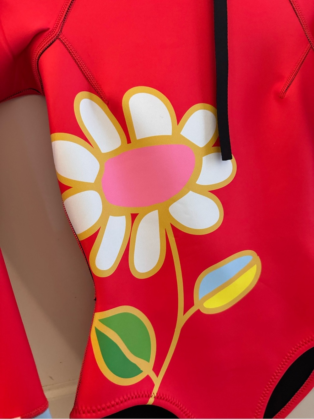 Cynthia Rowley Spring Daisy Wetsuit Red Flower Long Sleeve Size Small .5 MM - Picture 8 of 12